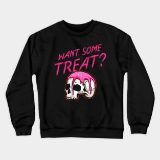 Want Some Treat Skull With Topping And Sprinkles Halloween Crewneck Sweatshirt